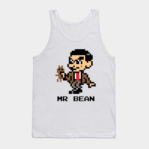 Mr Bean Pixel Character Tank Top by Rebus28